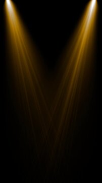 golden yellow two spot lights ray isolated alpha channel animation technology and product light vertical social media motion design element
