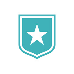 Obraz premium Star Shield Pictogram Icon Logo Template Illustration Design