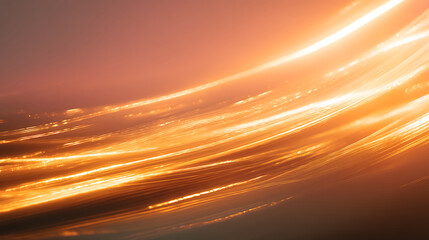 Abstract light trails and warm glowing streaks on a gradient background