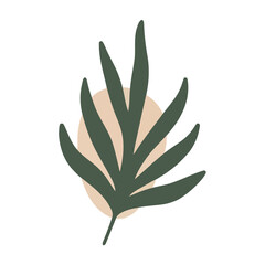 Abstract Illustration of Organic Green Shapes and Soft Neutral Element