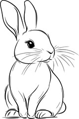 Obraz premium Whimsical Elegance: A Stylish Line Art Rabbit