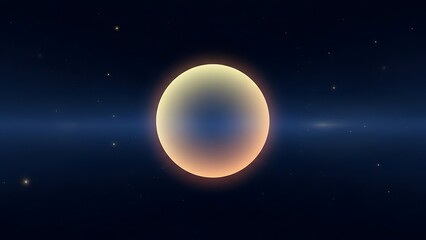 Glowing planet in dark space.