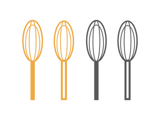 泡立て器のアイコンのイラストのセット