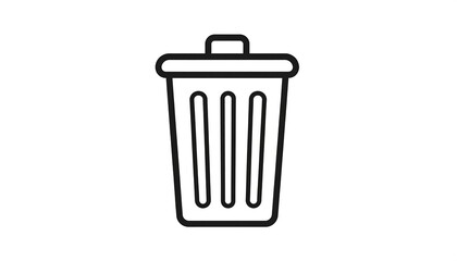 Minimalist Trash Can Illustration - Waste Management and Recycling Concept.