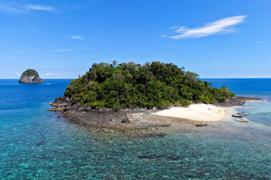 Aerial view of slands of Madagascar &ndash; Nosy Antsoha - Near Nosy Be island, Aerial view 