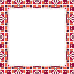 Vibrant Geometric Square Frame with Intricate Mosaic Pattern