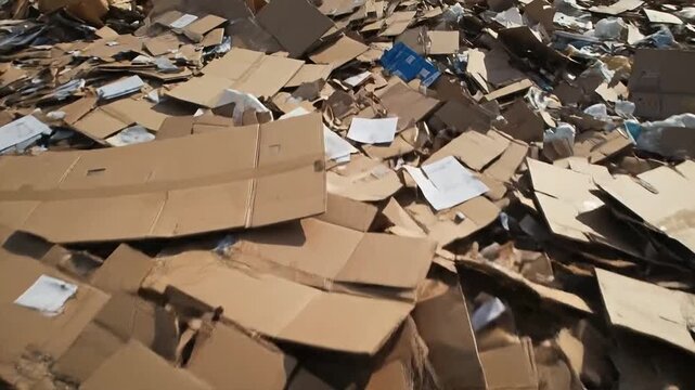 Pile of cardboard boxes ready for recycling