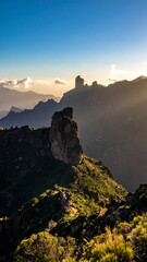 Majestic Roque Nublo - A Volcanic Peak in Gran Canarias Highlands.