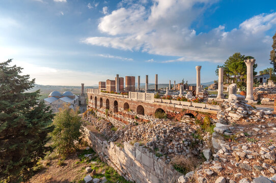 St. John's Basilica ruins view in Selcuk Town of Turkey