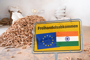 Free trade zone agreement, EU and India, german language, reduce tariffs for import and export, economic and political ties, geopolitical tensions, global economic, commercial historic trading rule