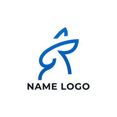 Fototapeta premium Premium Gradient Rabbit Logo with Modern Creative Colorful Style for Mascot, Brand, and Business Identity