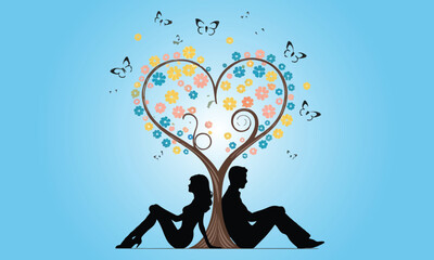 Love couple line icon, valentines day and relationship, couple in love vector icon, vector graphics, editable stroke outline sign, eps 10.