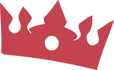 Red Crown Icon on White Background