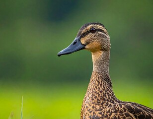 Mallard Duck Portrait - A Close-Up of Natures Beauty in Green.