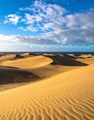 Sand Dunes of Maspalomas - A Desert Landscape by the Sea.