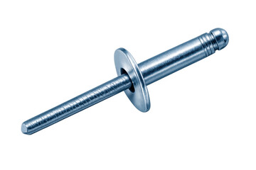 Metal blind pop rivet fastener on transparent background