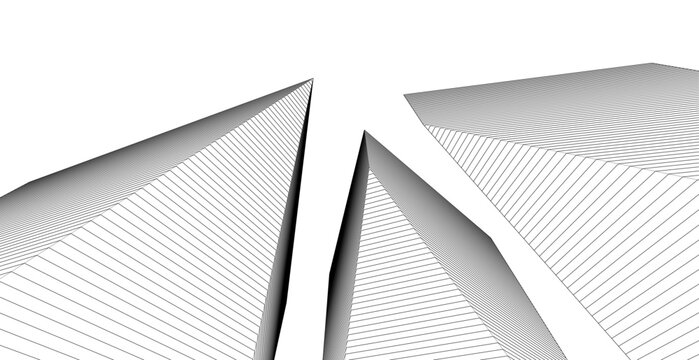 abstract architecture linear form 3d