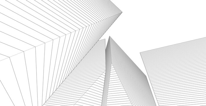 abstract architecture linear form 3d