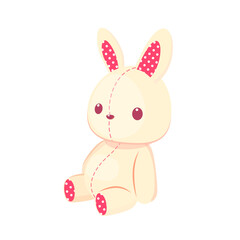 Obraz premium かわいいうさぎのぬいぐるみのベクターイラスト