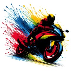 Fototapeta premium motorcycle rider silhouette