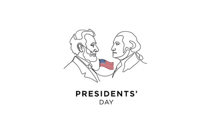 Obraz premium Presidents' Day illustration with George Washington and Abraham Lincoln