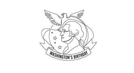 Fototapeta premium Washington's birthday, George Washington portrait with eagle
