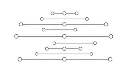 Geometric shapes connected lines circles.