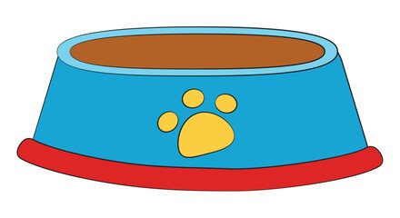 Simple dog bowl on white background