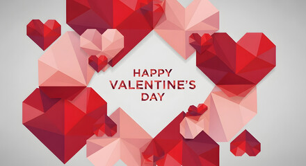 Low Poly Geometric Hearts &ndash; Modern Abstract Happy Valentine's Day