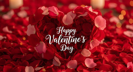 Rose Petals Heart Glow &ndash; Passionate Happy Valentine's Day