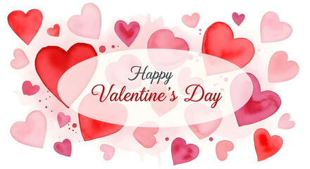 Watercolor Pink Hearts Flow &ndash; Artistic Happy Valentine's Day