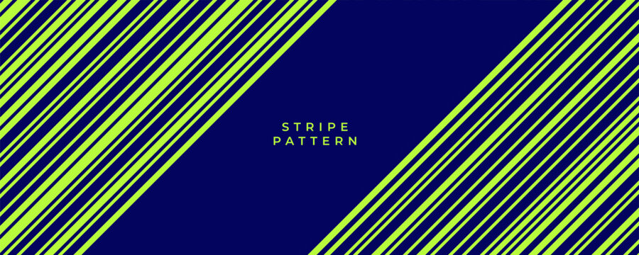Bright lime green diagonal stripes on dark navy blue background with central text space. Energy and motion concept