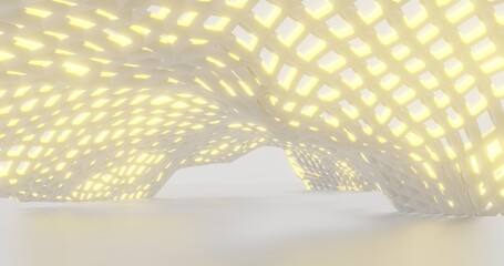 Abstract architecture background arched interior 3d render