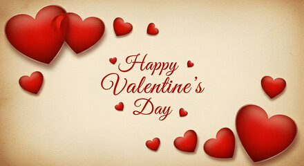 Vintage Red Hearts Arch &ndash; Classic Happy Valentine's Day