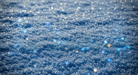 Obraz premium Snowflakes on a blue background with a bokeh effect.