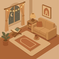 flat illustration of Ramadan background