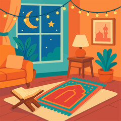 flat illustration of Ramadan background