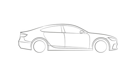 car outline, side view, drawing