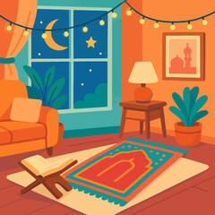 flat illustration of Ramadan background