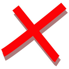 Obraz premium cross mark in flat red style 