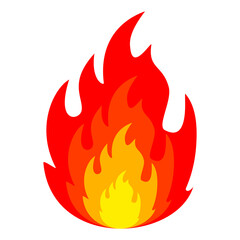 flame illustration, burning fire vector in flat style.	
