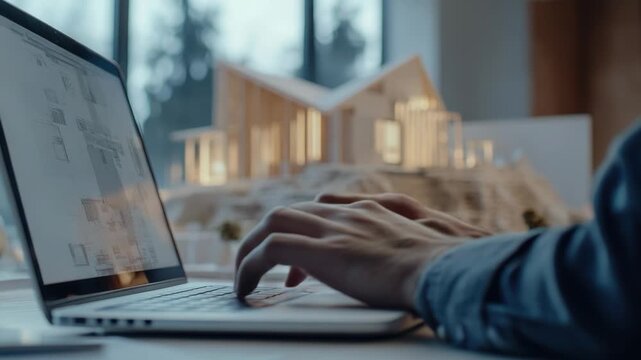 Video A person is focused on their laptop screen, surrounded by work or study materials