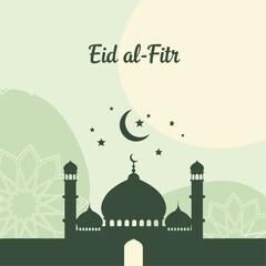 flat illustration of Eid al-Fitr background