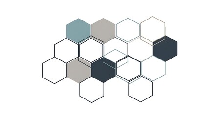 Obraz premium Abstract Hexagon Pattern Design with Geometric Shapes and Colors.