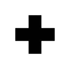 Fototapeta premium Minimalist Black Cross Vector Silhouette