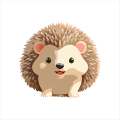Adorable cartoon hedgehog illustration with spiky quills and cute facial expression