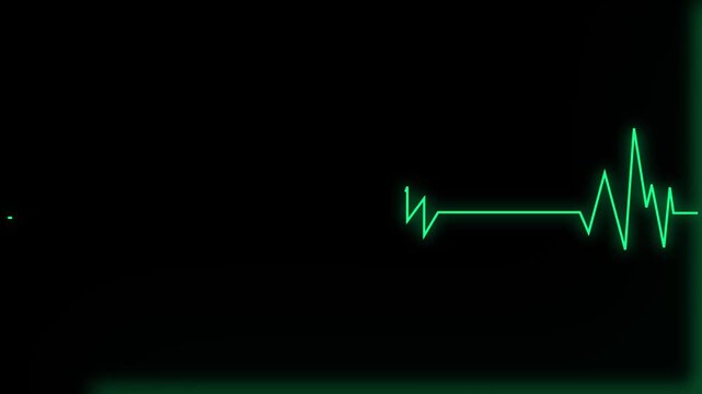 ECG heartbeat flatline displayed on monitor. Represents cardiac arrest, medical emergency, and health monitoring concepts. 4K resolution
