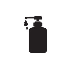Hygiene and Sanitation Dispenser Silhouette Icon &ndash; Liquid Soap & Sanitizer Pump