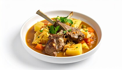 traditional norwegian lamb stew with cabbage and potatoes