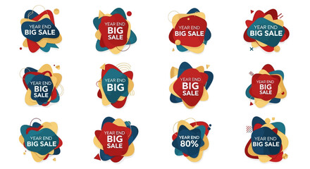 Naklejka premium Big Sale Badge Collection with Abstract Shapes.